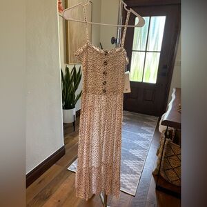 Rip Curl White and Brown Patterned Dress